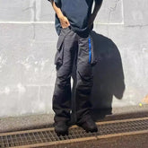Hearujoy Y2K Blue Zipper Multi-pocekts Baggy Cargo Pants for Men Straight Pantalones Hombre Casual Trousers Oversized Hip Hop Overalls